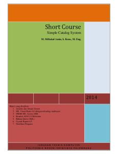 Short Course Simple Catalog System