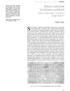 Silvio Panciera, a kitûnõ olasz epigráfus, nemrég ezt írta a római feliratok