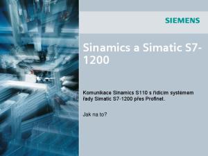 Sinamics a Simatic S7-1200