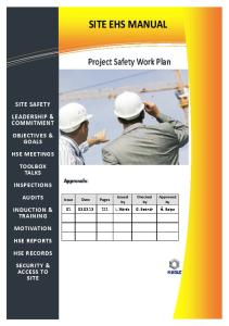SITE EHS MANUAL. Information Technology Solutions. Project Safety Work Plan SITE SAFETY LEADERSHIP & COMMITMENT OBJECTIVES & GOALS HSE MEETINGS