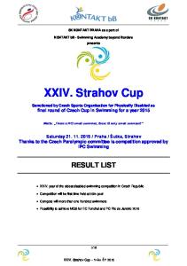 SK KONTAKT PRAHA as a part of. KONTAKT bb - Swimming Academy beyond Borders presents. XXIV. Strahov Cup