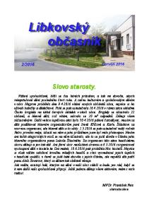 Slovo starosty. MVDr. František Feix starosta obce