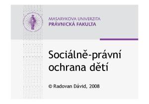 Sociálně-právní ochrana dětí. Radovan Dávid, 2008