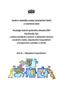 Souhrn výsledků analýz (analytické části) a návrhové části. Strategie území správního obvodu ORP Horšovský Týn