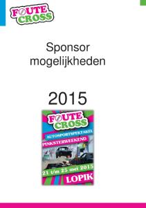 Sponsor mogelijkheden