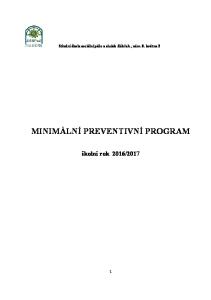 Střední škola sociální péče a služeb Zábřeh, nám. 8. května 2 MINIMÁLNÍ PREVENTIVNÍ PROGRAM