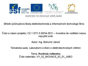 Střední průmyslová škola elektrotechnická a informačních technologií Brno