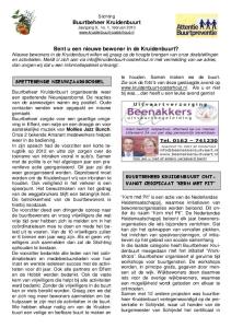 Stichting Buurtbeheer Kruidenbuurt Jaargang 9, no. 1, februari 2013
