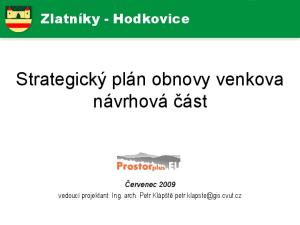 Strategický plán obnovy venkova návrhová část