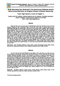 Studi Reproduksi dan Morfometri Ikan Sembilang (Plotosus canius) Betina yang Didaratkan di Pengepul Wilayah Krobokan Semarang