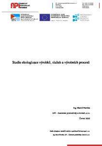 Studie ekologizace výrobků, služeb a výrobních procesů