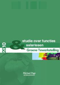 studie over functies salarissen Groene Tewerkstelling