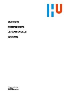 Studiegids. Masteropleiding LERAAR ENGELS