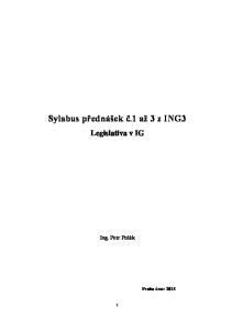 Sylabus přednášek č.1 až 3 z ING3