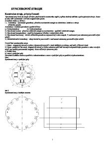 SYNCHRONNÍ STROJE. Konstrukce stroje, princip činnosti