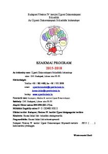 SZAKMAI PROGRAM