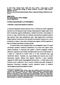 Szalai Andrea MTA Nyelvtudományi Intézet, Budapest A kínálás pragmatikája gábor roma közösségekben