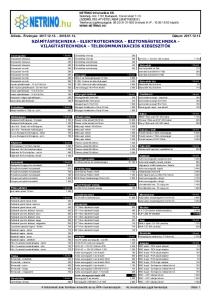 SZÁMÍTÁSTECHNIKA - ELEKTROTECHNIKA - BIZTONSÁGTECHNIKA - VILÁGÍTÁSTECHNIKA - TELEKOMMUNIKÁCIÓS KIEGÉSZÍTŐK