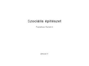 Szociális építészet. Fazekas Katalin