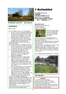 t Buitenblad Nieuwsbrief van de Vereniging LANDSCHAPSBEHEER VLEUTEN - DE MEERN Voorheen Knotgroep Vleuten - De Meern Jrg. 1 september nr