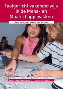 Taalgericht vakonderwijs in de Mens- en Maatschappijvakken