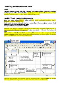 Tabulkový procesor Microsoft Excel