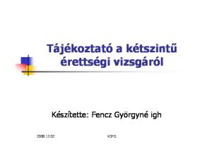 Tájékoztató a kétszintő érettségi vizsgáról