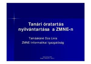 Tanári óratartás nyilvántartása a ZMNE-n