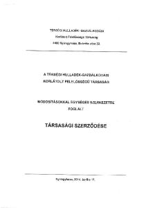 TARSASAGI SZERZ'DESE. KoRLAToLT FELEL6ssEcU ransnsac. rensecr Hul-r-RoEx- cazoalxooasr. A TERSEGI HULLADEK.GAZDALKoDASI