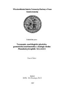 Taxonomie, morfologická plasticita, geometrická morfometrika a ekologie druhu Pinnularia ferrophila KRAMMER