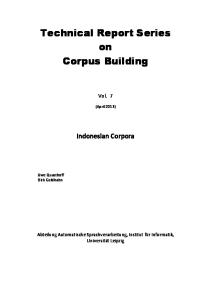 Technical Report Series on Corpus Building