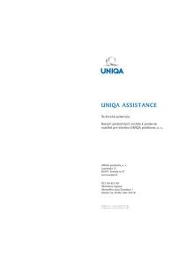 Technická asistencia. Rozsah asistenčných služieb k poisteniu vozidiel pre klientov UNIQA poisťovne, a. s