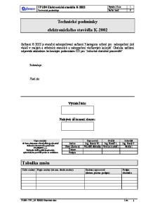 Technické podmínky elektronického stavědla K-2002