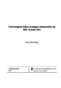 Technologické řešení prototypu karbonového košíku na jízdní kolo. Karel Maršovský