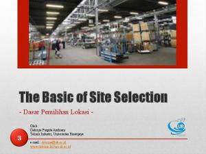 The Basic of Site Selection