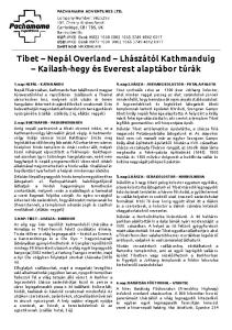 Tibet Nepál Overland Lhászától Kathmanduig Kailash-hegy és Everest alaptábor túrák