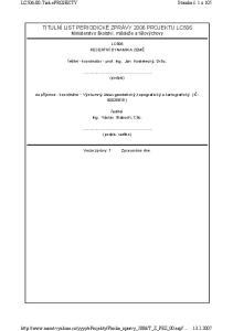 TITULNÍ LIST PERIODICKÉ ZPRÁVY 2006 PROJEKTU LC506 Ministerstvo školství, mládeže a tělovýchovy