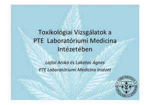 Toxikológiai Vizsgálatok a PTE Laboratóriumi Medicina Intézetében. Lajtai Anikó és Lakatos Ágnes PTE Laboratóriumi Medicina Intézet