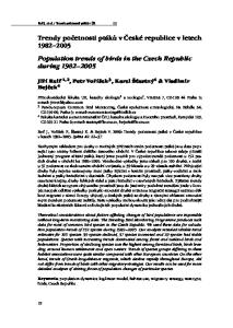 Trendy početnosti ptáků v České republice v letech Population trends of birds in the Czech Republic during