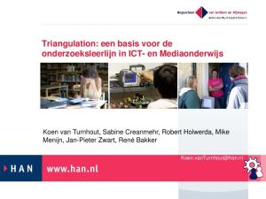 Triangulation: een basis voor de onderzoeksleerlijn in ICT- en Mediaonderwijs