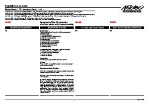 Typ 634 xx xx xxxx MONTAGEANLEITUNG MONTÁŽNÍ NÁVOD FITTING INSTRUCTIONS INSTRUCTIONS DE MONTAGE