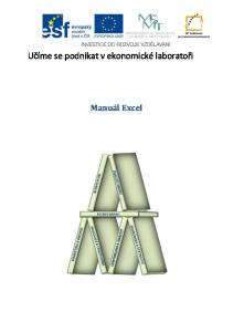 Učíme se podnikat v ekonomické laboratoři. Manuál Excel