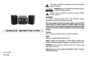 Uživatelský manuál Digital MicroCD-Radio Hi-Fi Systém