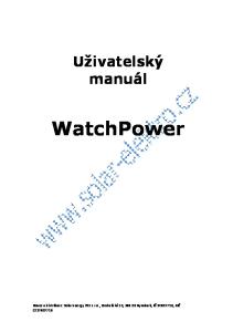 Uživatelský manuál WatchPower