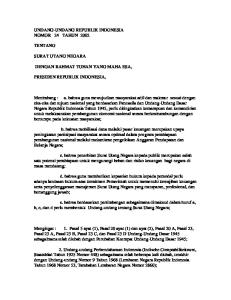 UNDANG-UNDANG REPUBLIK INDONESIA NOMOR 24 TAHUN 2002 TENTANG SURAT UTANG NEGARA DENGAN RAHMAT TUHAN YANG MAHA ESA, PRESIDEN REPUBLIK INDONESIA,