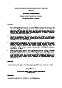 UNDANG-UNDANG REPUBLIK INDONESIA NOMOR 4 TAHUN 1992 TENTANG PERUMAHAN DAN PERMUKIMAN DENGAN RAHMAT TUHAN YANG MAHA ESA PRESIDEN REPUBLIK INDONESIA