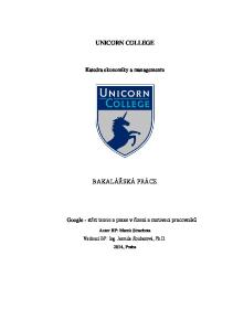 UNICORN COLLEGE BAKALÁŘSKÁ PRÁCE