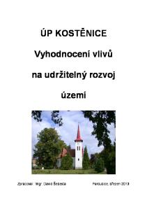 ÚP KOSTĚNICE. Vyhodnocení vlivů. na udržitelný rozvoj. území