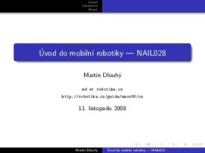 Úvod do mobilní robotiky NAIL028