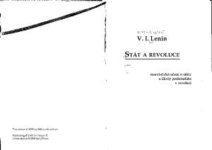 V. I.l!:enin LSTÁT A REVOLUCE. a úkoly proletariátu v revoluci. Translation 2000 by Milena Kovárová